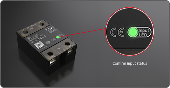 Input indicator (green LED) 